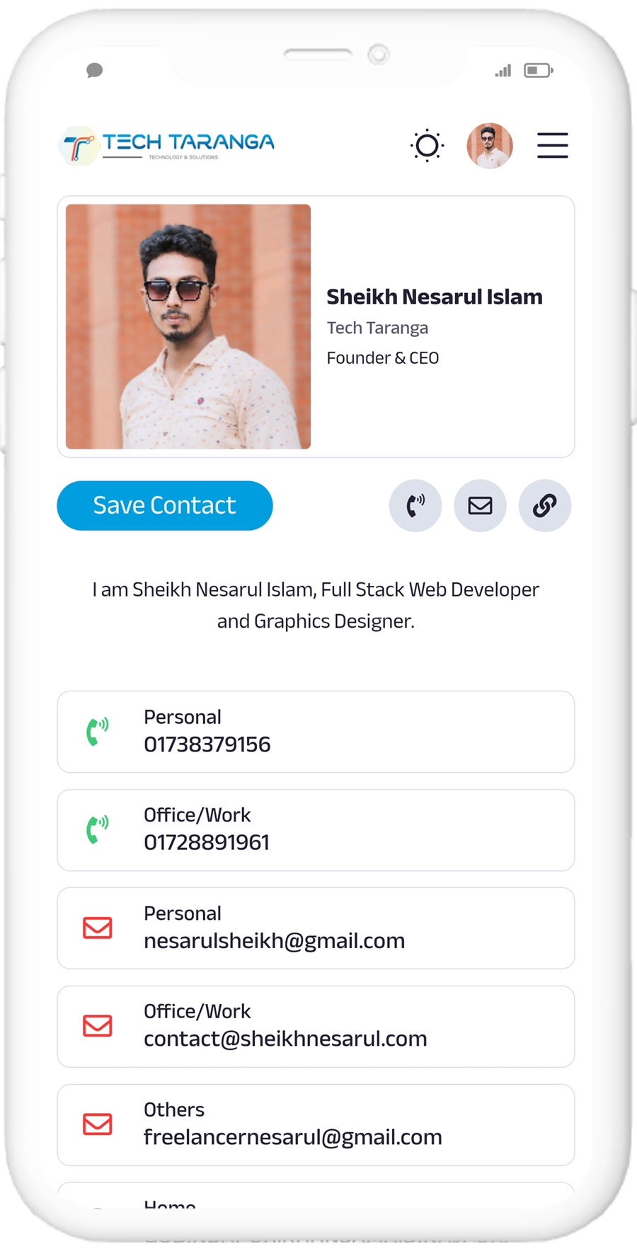 Techtaranga NFC Bussness Card